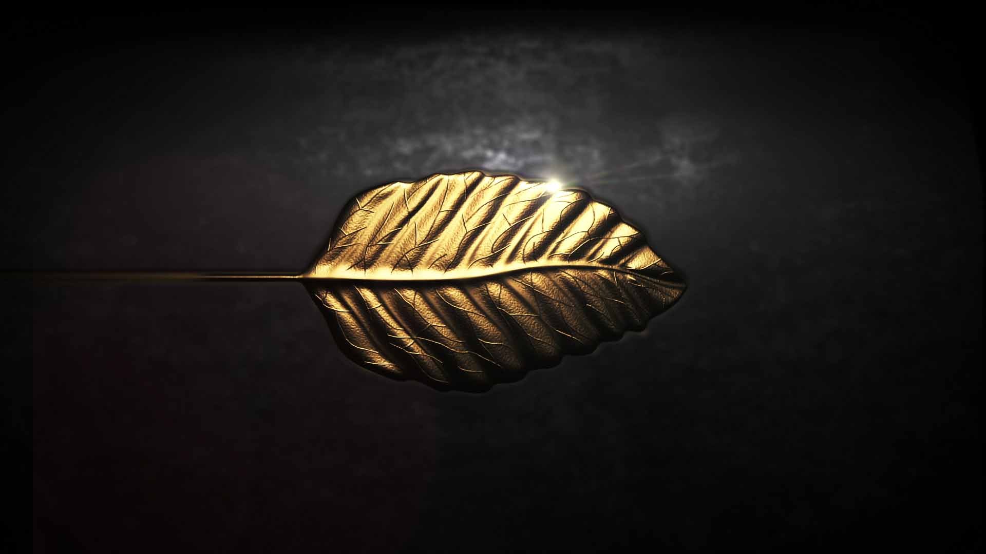 A CG golden leaf