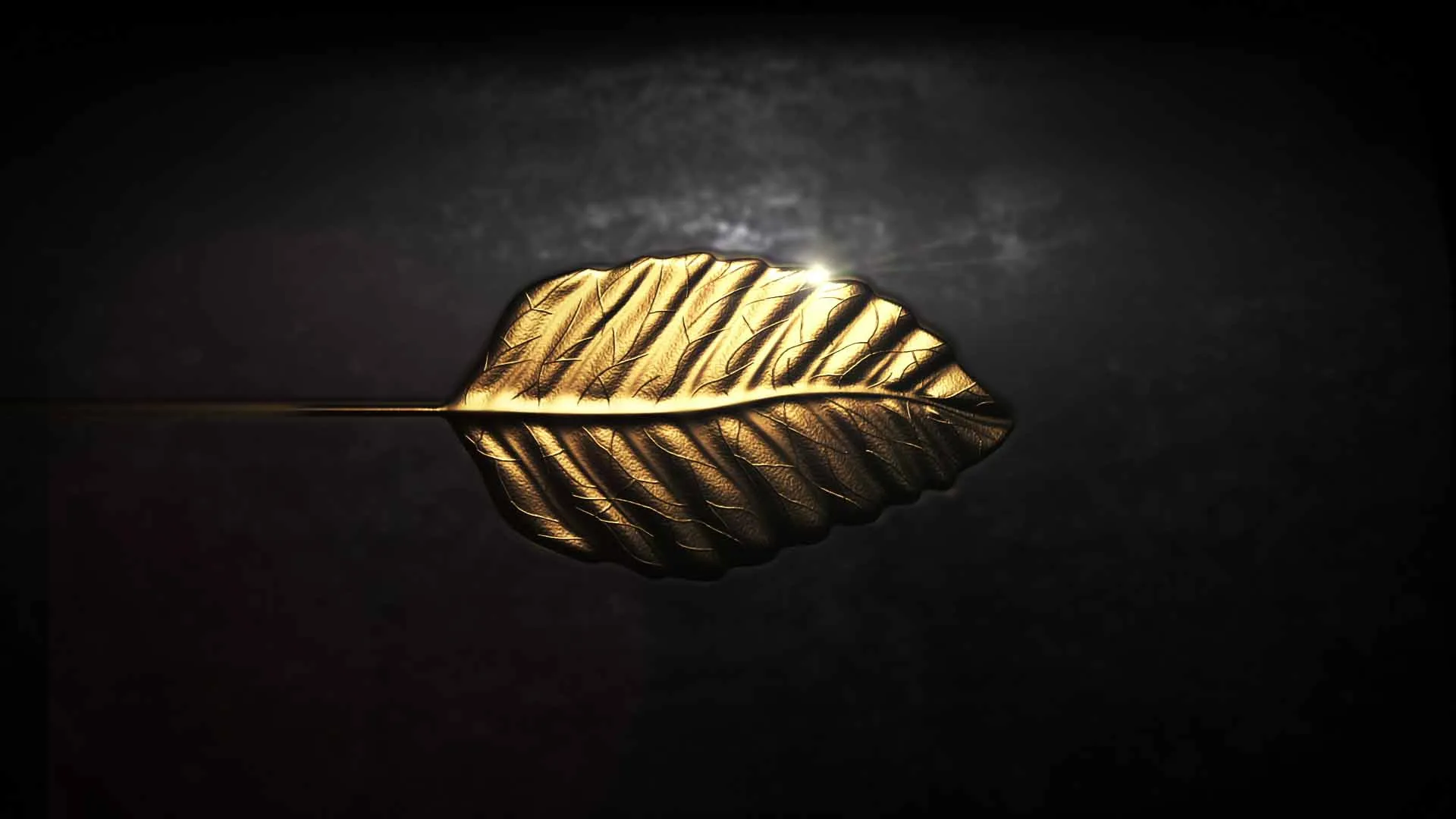 A CG golden leaf