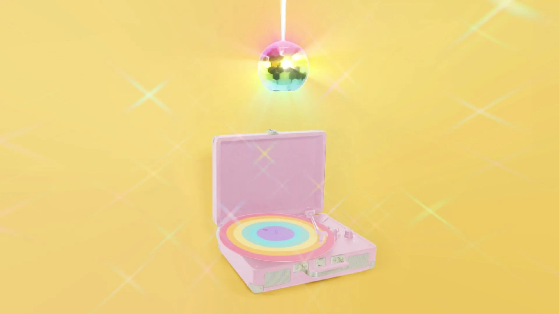 Record player disco ball