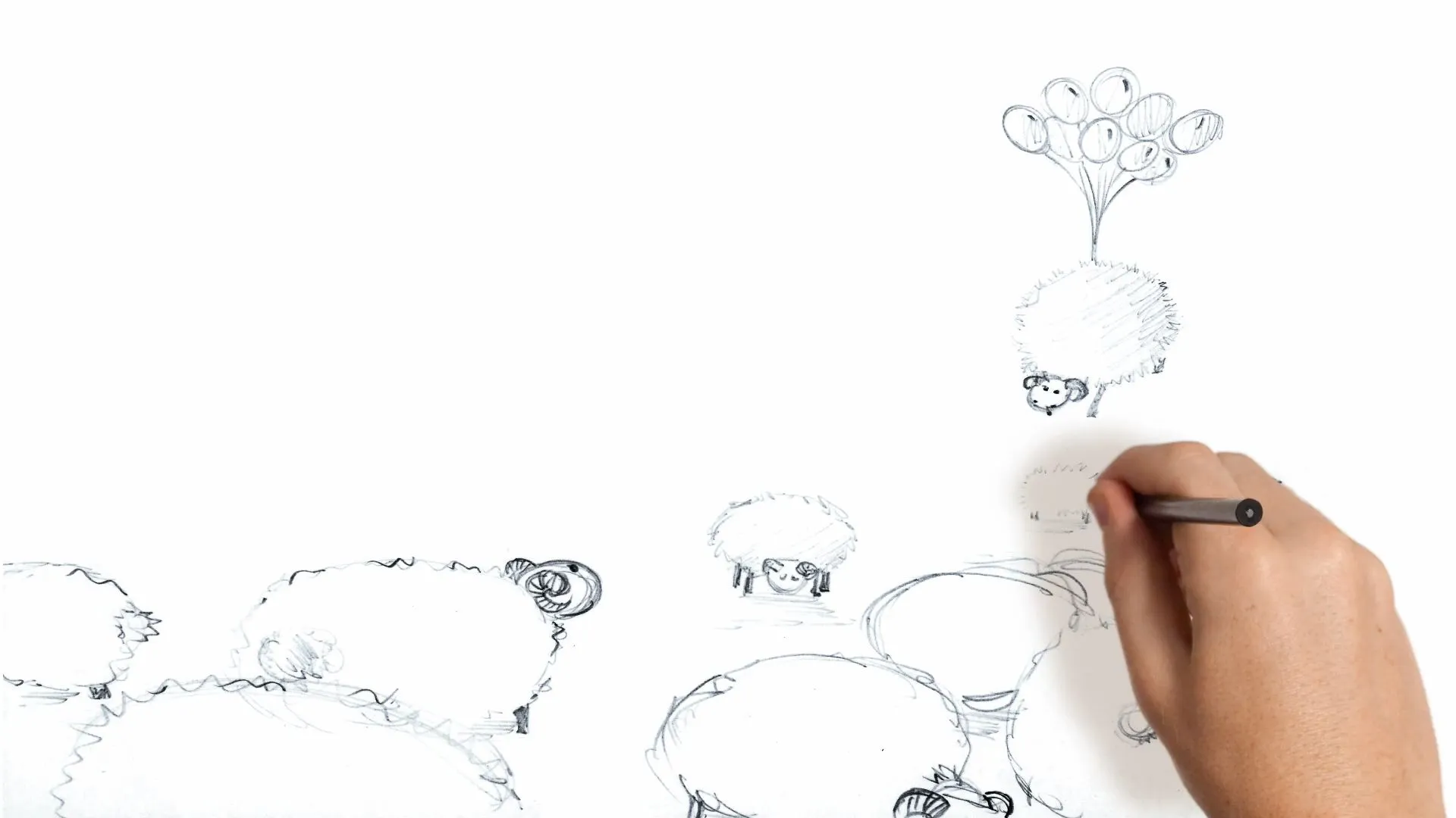 Hand drawn sketches coming to life through animation.