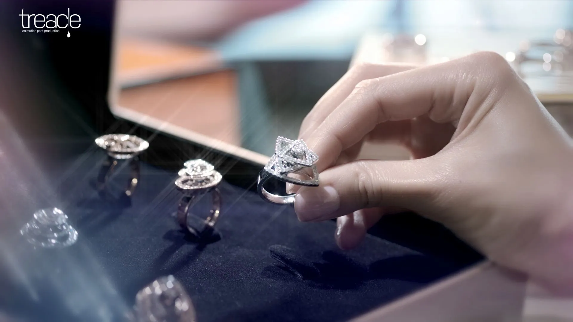 A jewellery box with a collection of diamond rings.